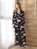 CLASSY AUTUMN AND WINTER FLOWER PATTERN LONG SLEEVE SUIT