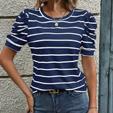 SUMMER STRIPED PULLOVER T-SHIRT