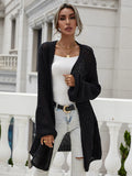 FASHION SOLID COLOR CARDIGAN FLARED SLEEVE SWEATER