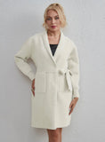 STYLISH POCKET CARDIGAN IMITATION MINK KNITTED COAT