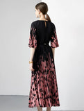 2023 PLEATED PRINTED LOOSE LEOPARD DRESS