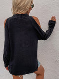 FASHION SOLID LONG-SLEEVED ROUND NECK TWISTED ROPE SWEATER