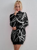 CLASSY LONG SLEEVE KNITTED SWEATER DRESS