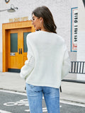 FASHION SOLID COLOR LONG SLEEVE V-NECK SWEATER