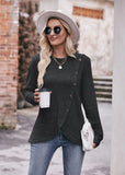 Round Neck Pits Solid Color T-shirt