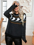 CLASSY HALLOWEEN RETRO POLKA-DOT LONG-SLEEVED SWEATER