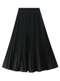 Elastic Waist Pleated Skirt