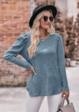 Round Neck Bubble Sleeve Long Sleeve T-shirt