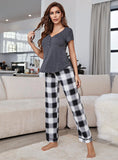 FASHION SHORT-SLEEVED TROUSERS PAJAMAS SUIT