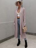 FASHION ROUND NECK KNIT CARDIGAN LOOSE SOLID COLOR SWEATER