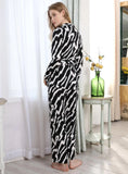 FASHION ZEBRA PATTERN LONG SLEEVE SUIT PAJAMAS