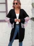 FASHION FRINGED LONG SLEEVE KNITTED SWEATER