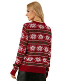 STYLISH ROUND NECK LONG SLEEVE SNOWFLAKE CHRISTMAS SWEATER