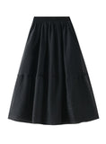 Women Gauze Stitching Big Swing Skirt