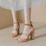 METAL THICK HEELS SANDALS
