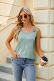 SOLID COLOR SLEEVELESS VEST METAL RING TOP