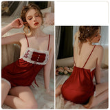 FASHION LACE CHEST COVERING PAJAMAS SHORTS SUIT