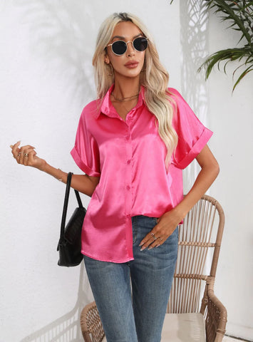 SATIN SHORT-SLEEVED SHIRT