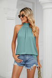 SOLID COLOR LACE KNIT VEST T-SHIRT