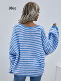 STYLISH PULLOVER STRIPED V-NECK SWEATER