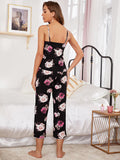 FASHION TWO-PIECE SUSPENDER PANTS PAJAMAS