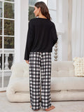 FASHION PLAID LONG SLEEVE TWO-PIECE SUIT