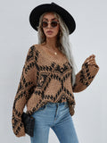 FASHION LOOSE LARGE SIZE KNITTED PULLOVER SWEATER