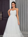 Tulle Butterfly A Line Layers Wedding Dress