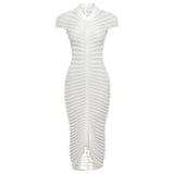 Fashion short-sleeved round neck slim dress