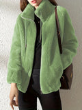 Casual Zip Up Long Sleeve Warm Coat