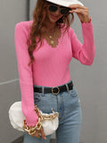 CLASSY PULLOVER LOOSE SOLID COLOR WOMEN'S SWEATER