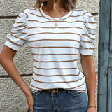 SUMMER STRIPED PULLOVER T-SHIRT