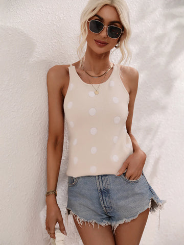 FASHION POLKA-DOT SLIM SWEATER