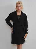 STYLISH POCKET CARDIGAN IMITATION MINK KNITTED COAT