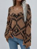 FASHION LOOSE LARGE SIZE KNITTED PULLOVER SWEATER