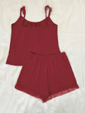 FASHION SLING MESH SHORT SLEEVE PAJAMAS SUIT