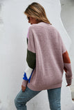 Spliced Knit Sweater Coat