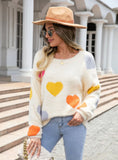 Round Neck Mink Hair Heart Sweater