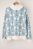 Turtleneck Flower Print Sweater