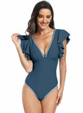 LOTUS LEAF BIKINI ONE-PIECE SWIMSUIT