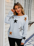 Round Neck Star Long Sleeve Sweater