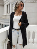 FASHION SOLID COLOR CARDIGAN FLARED SLEEVE SWEATER