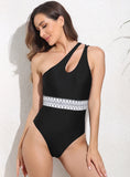 ONE-SHOULDER RIBBON ONE-PIECE SWIMSUIT BIKINI