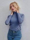 FASHION SOLID COLOR TOP SLIM TURTLE NECK SWEATER