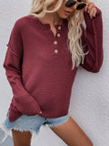 FASHION SOLID COLOR PULLOVER V-NECK SWEATER