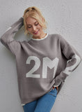 CLASSY WOMEN LOOSE LETTER WARM SWEATER