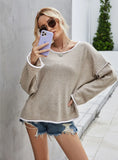 Round Neck Fringed Sweater