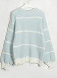 CLASSY FASHION STRIPED SIMPLE CASUAL SWEATER
