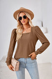 SOLID COLOR JACQUARD LONG SLEEVE T-SHIRT