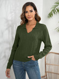 CLASSY LAPEL TWIST PULLOVER LOOSE SWEATER